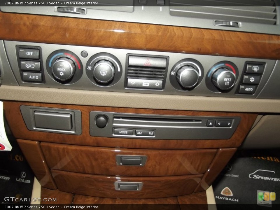 Cream Beige Interior Controls for the 2007 BMW 7 Series 750Li Sedan #73555483