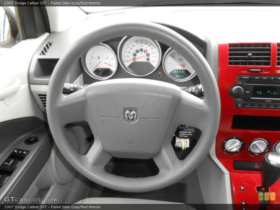Pastel Slate Gray/Red Interior Steering Wheel for the 2007 Dodge Caliber SXT #73556810