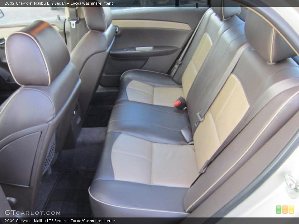 Cocoa/Cashmere Interior Rear Seat for the 2009 Chevrolet Malibu LTZ Sedan #73556898
