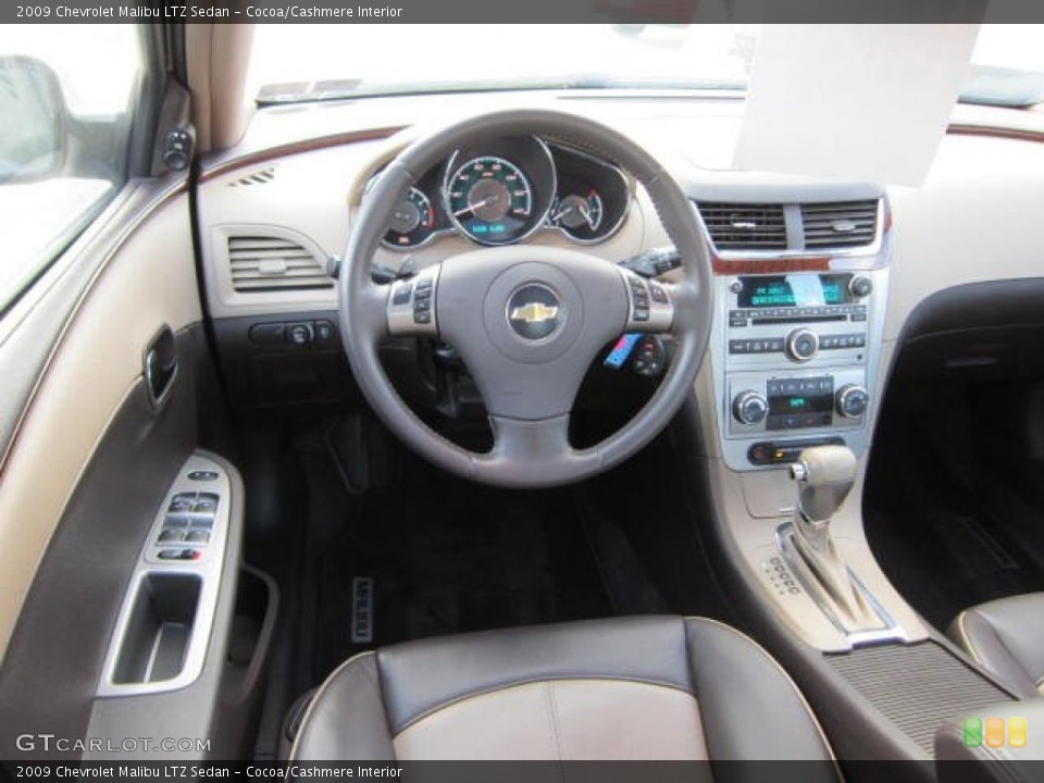 Cocoa/Cashmere Interior Dashboard for the 2009 Chevrolet Malibu LTZ Sedan #73556918