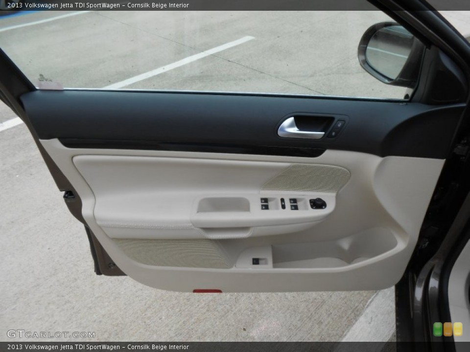 Cornsilk Beige Interior Door Panel for the 2013 Volkswagen Jetta TDI SportWagen #73558889