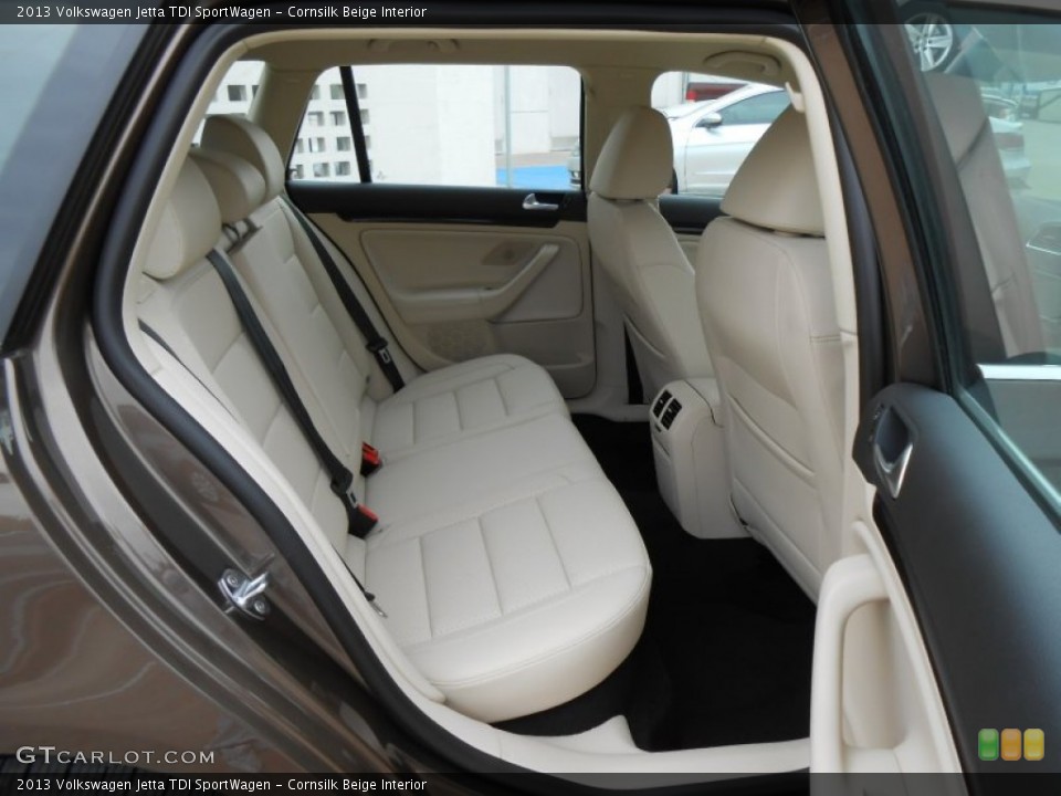 Cornsilk Beige Interior Rear Seat for the 2013 Volkswagen Jetta TDI SportWagen #73558968