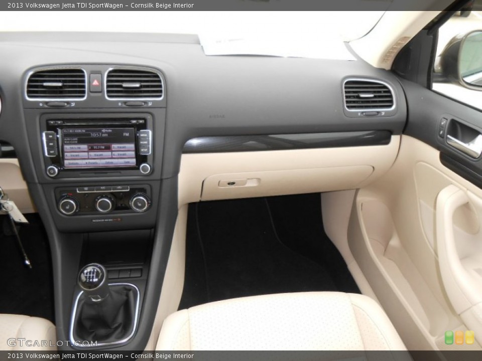 Cornsilk Beige Interior Dashboard for the 2013 Volkswagen Jetta TDI SportWagen #73558988