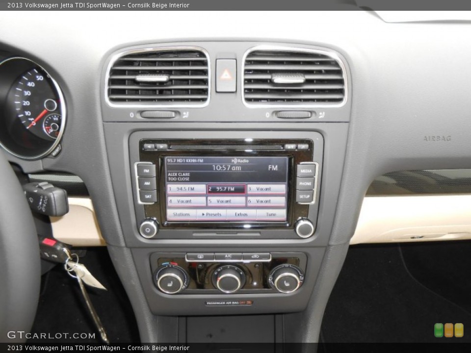 Cornsilk Beige Interior Controls for the 2013 Volkswagen Jetta TDI SportWagen #73559024