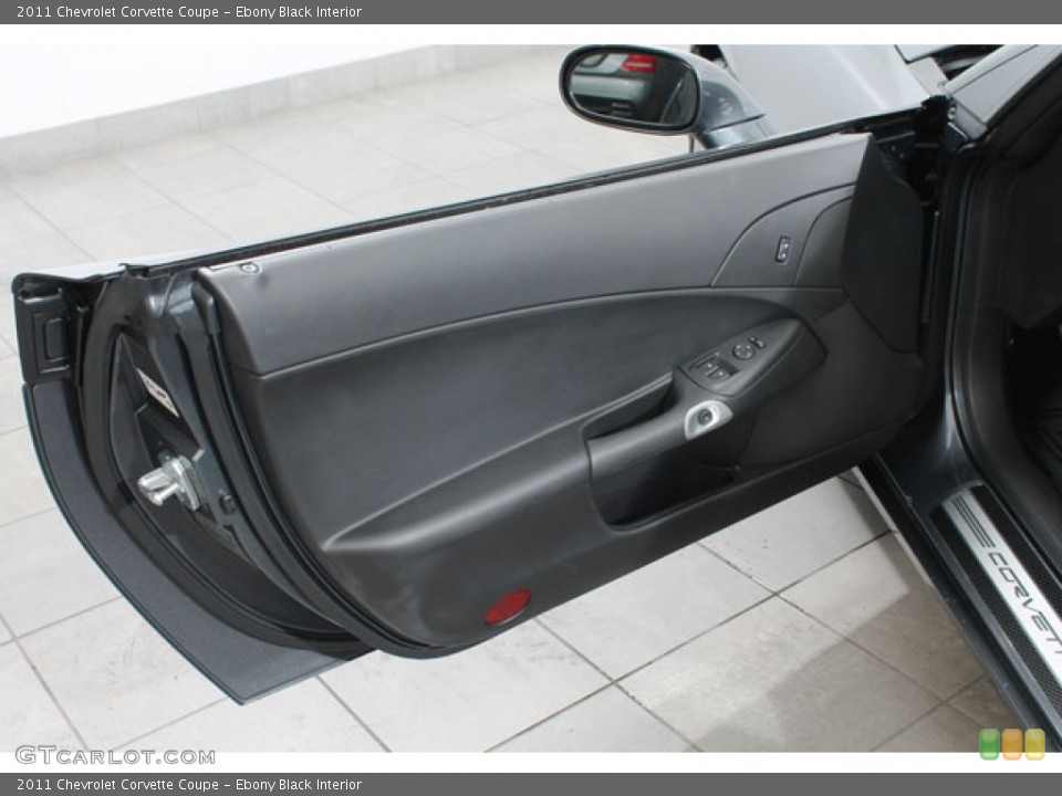 Ebony Black Interior Door Panel for the 2011 Chevrolet Corvette Coupe #73565807