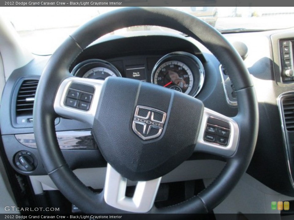 Black/Light Graystone Interior Steering Wheel for the 2012 Dodge Grand Caravan Crew #73568355