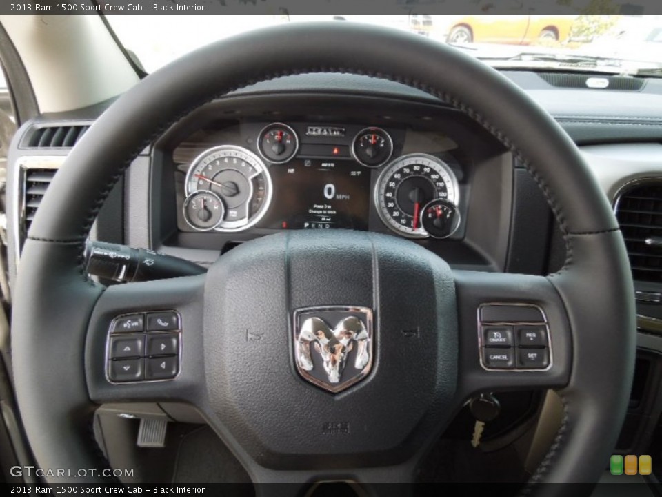 Black Interior Steering Wheel for the 2013 Ram 1500 Sport Crew Cab #73576934