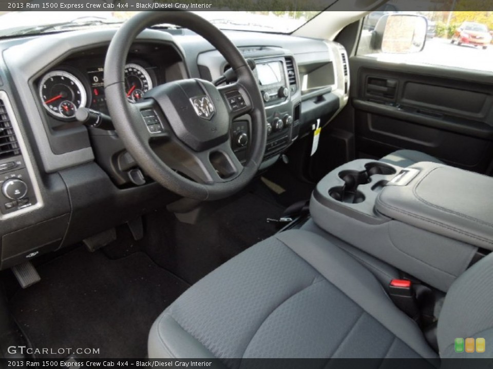 Black/Diesel Gray Interior Prime Interior for the 2013 Ram 1500 Express Crew Cab 4x4 #73577861