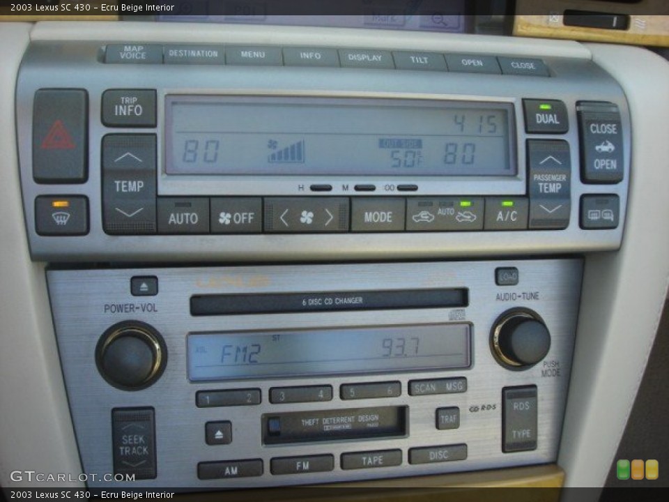 Ecru Beige Interior Controls for the 2003 Lexus SC 430 #73584078