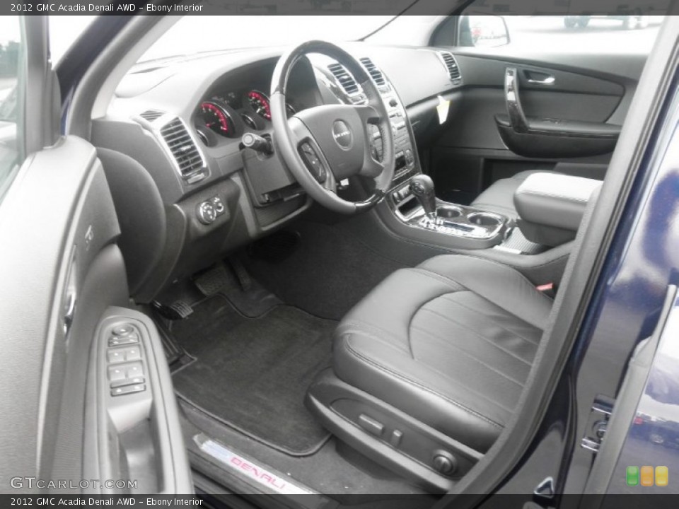 Ebony Interior Prime Interior for the 2012 GMC Acadia Denali AWD #73590896