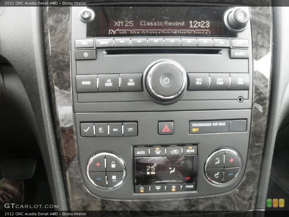 Ebony Interior Controls for the 2012 GMC Acadia Denali AWD #73590908
