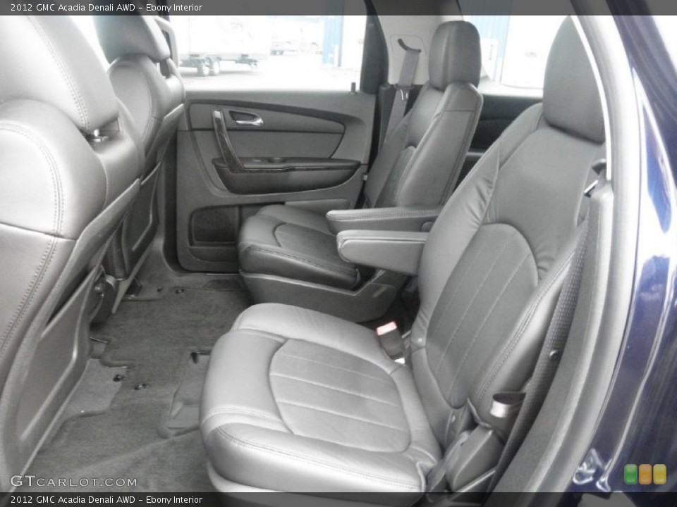 Ebony Interior Rear Seat for the 2012 GMC Acadia Denali AWD #73591112