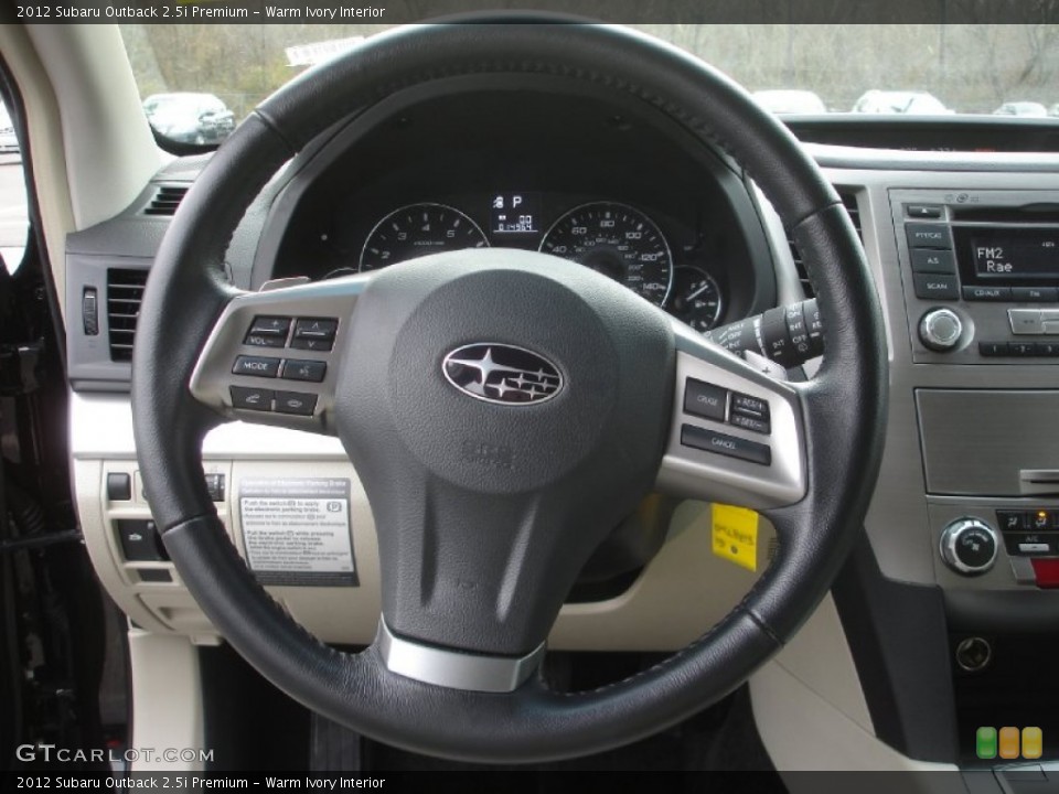 Warm Ivory Interior Steering Wheel for the 2012 Subaru Outback 2.5i Premium #73596213