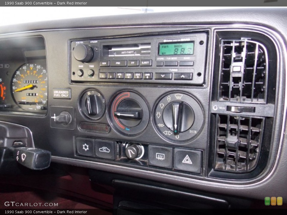 Dark Red Interior Controls for the 1990 Saab 900 Convertible #73603589
