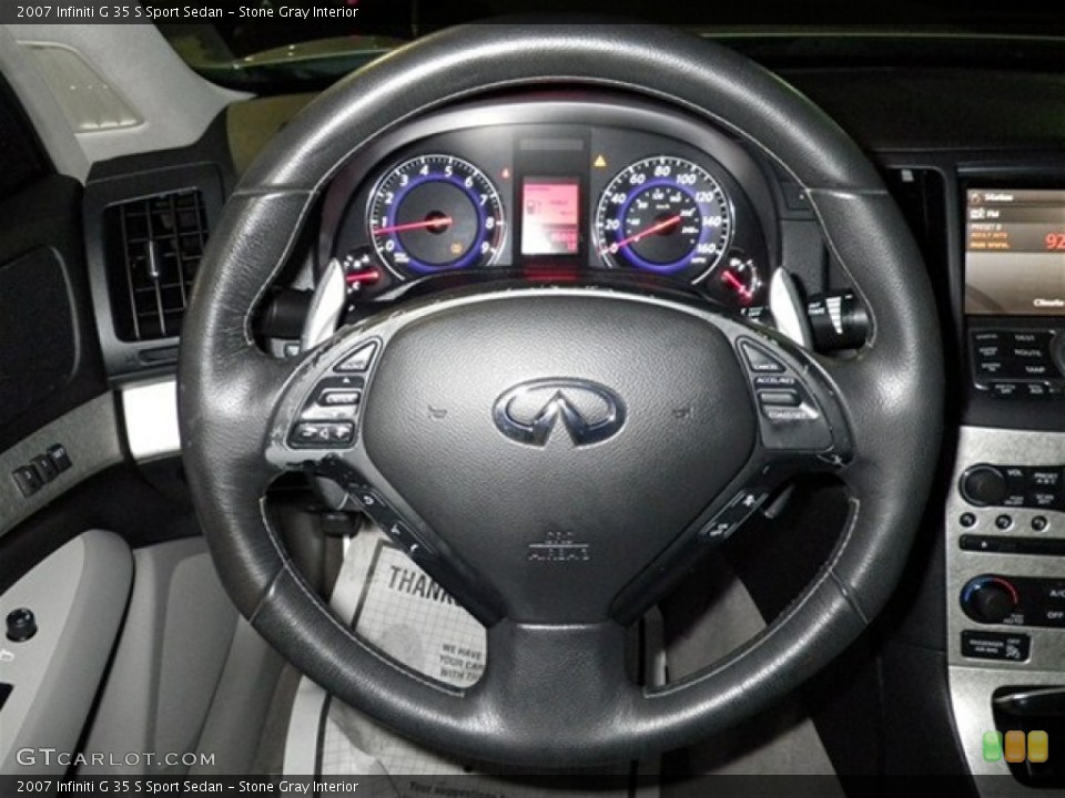 Stone Gray Interior Steering Wheel for the 2007 Infiniti G 35 S Sport Sedan #73607504
