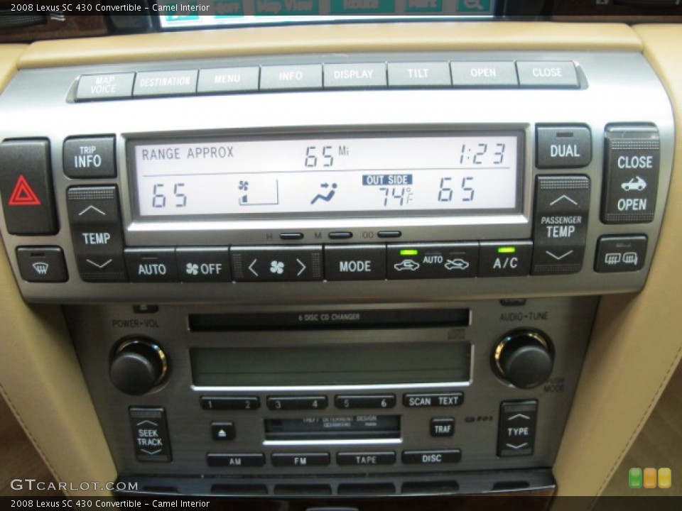 Camel Interior Controls for the 2008 Lexus SC 430 Convertible #73613918