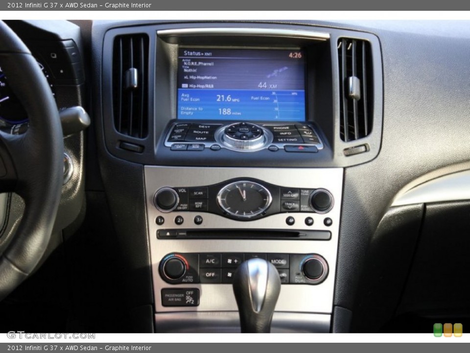 Graphite Interior Controls for the 2012 Infiniti G 37 x AWD Sedan #73618889