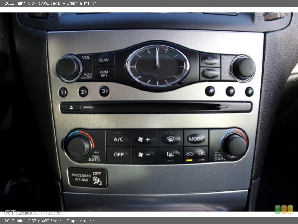 Graphite Interior Controls for the 2012 Infiniti G 37 x AWD Sedan #73619063
