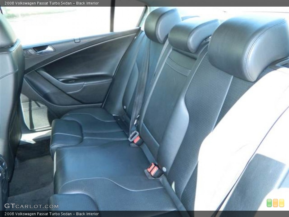 Black Interior Rear Seat for the 2008 Volkswagen Passat Turbo Sedan #73619897
