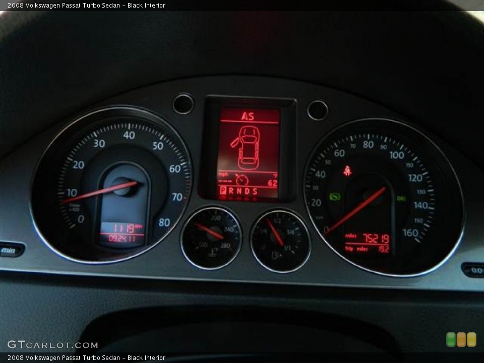Black Interior Gauges for the 2008 Volkswagen Passat Turbo Sedan #73620083