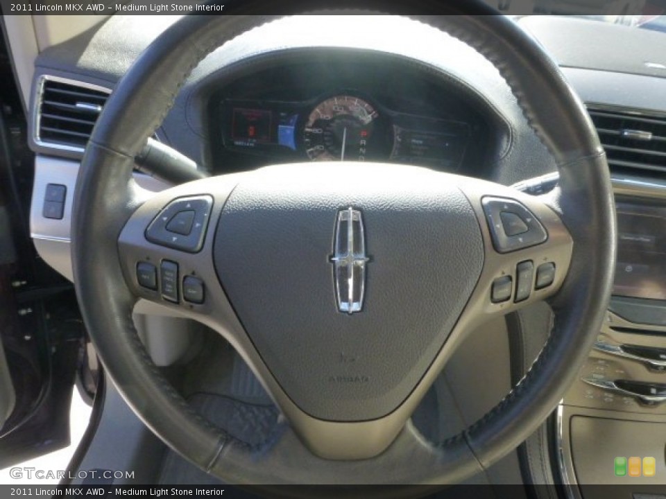 Medium Light Stone Interior Steering Wheel for the 2011 Lincoln MKX AWD #73620219
