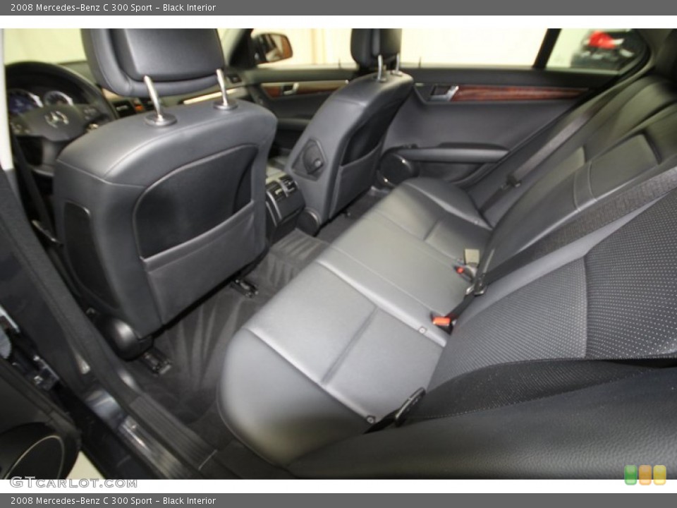 Black Interior Rear Seat for the 2008 Mercedes-Benz C 300 Sport #73620284