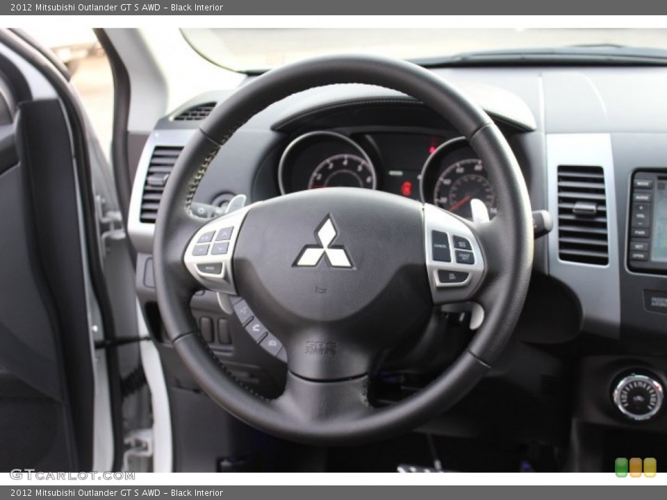 Black Interior Steering Wheel for the 2012 Mitsubishi Outlander GT S AWD #73623137