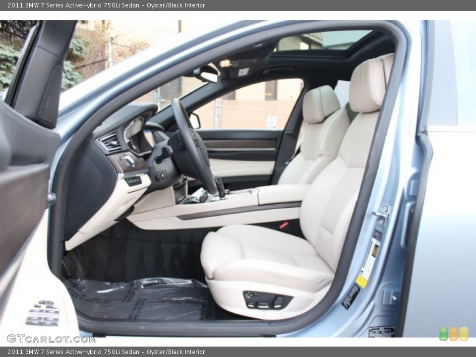 Oyster/Black Interior Front Seat for the 2011 BMW 7 Series ActiveHybrid 750Li Sedan #73624009