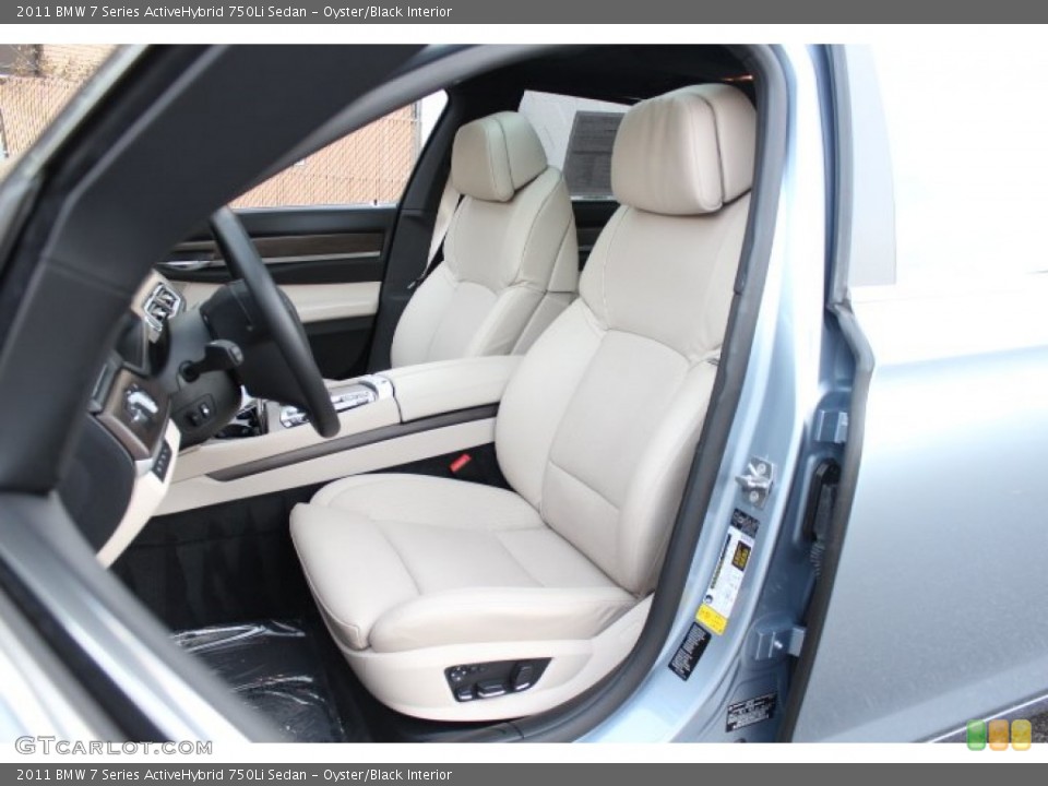 Oyster/Black Interior Front Seat for the 2011 BMW 7 Series ActiveHybrid 750Li Sedan #73624043