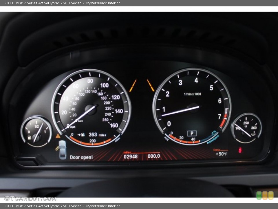 Oyster/Black Interior Gauges for the 2011 BMW 7 Series ActiveHybrid 750Li Sedan #73624139