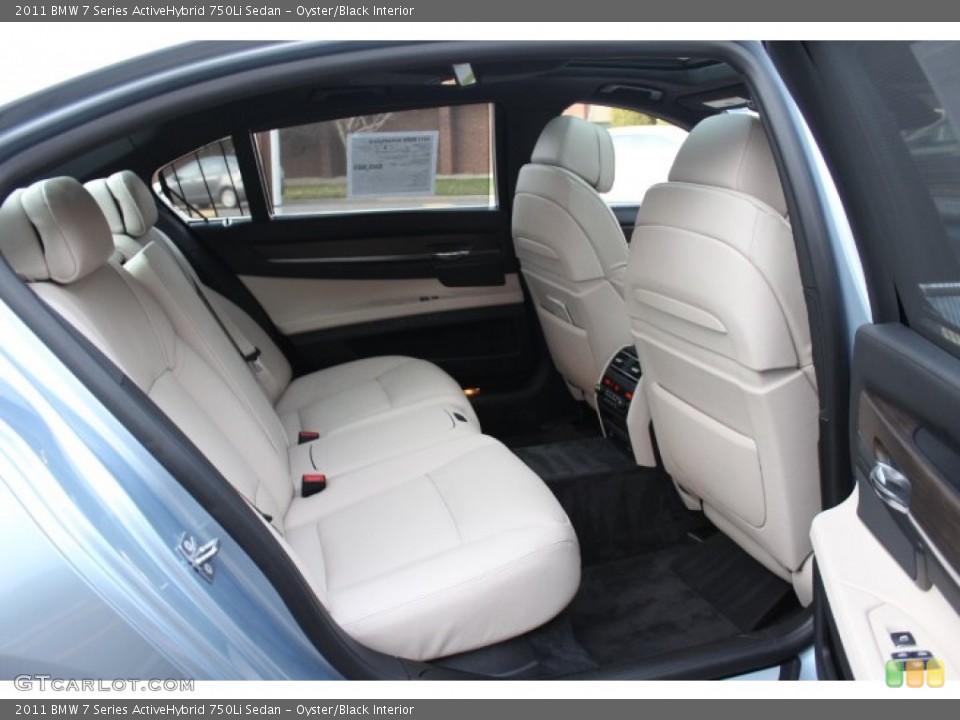 Oyster/Black Interior Rear Seat for the 2011 BMW 7 Series ActiveHybrid 750Li Sedan #73624199