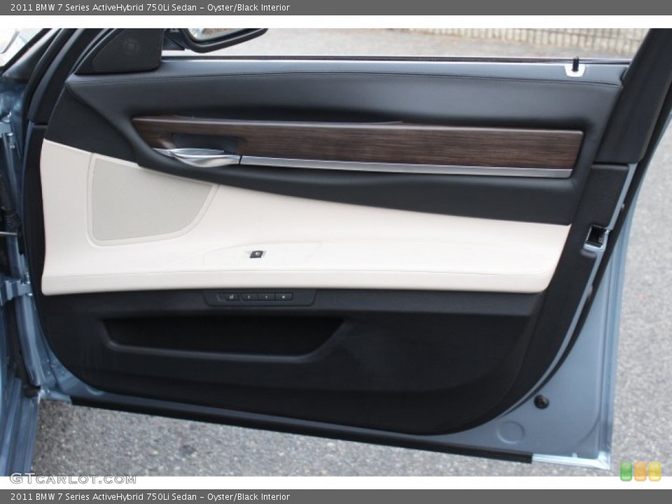 Oyster/Black Interior Door Panel for the 2011 BMW 7 Series ActiveHybrid 750Li Sedan #73624211