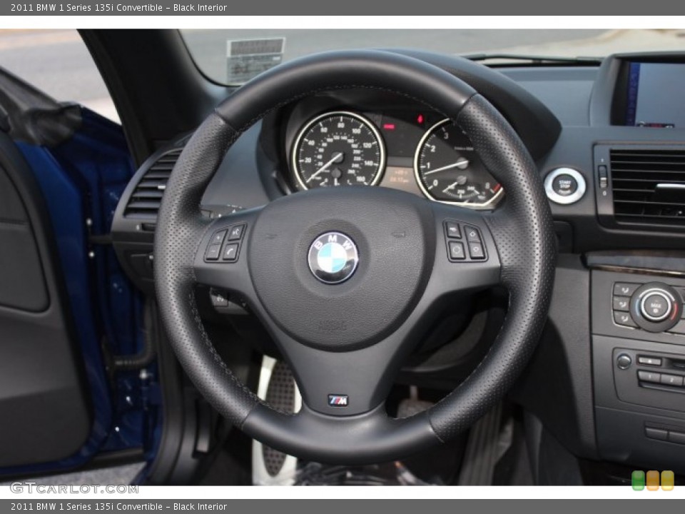 Black Interior Steering Wheel for the 2011 BMW 1 Series 135i Convertible #73624526