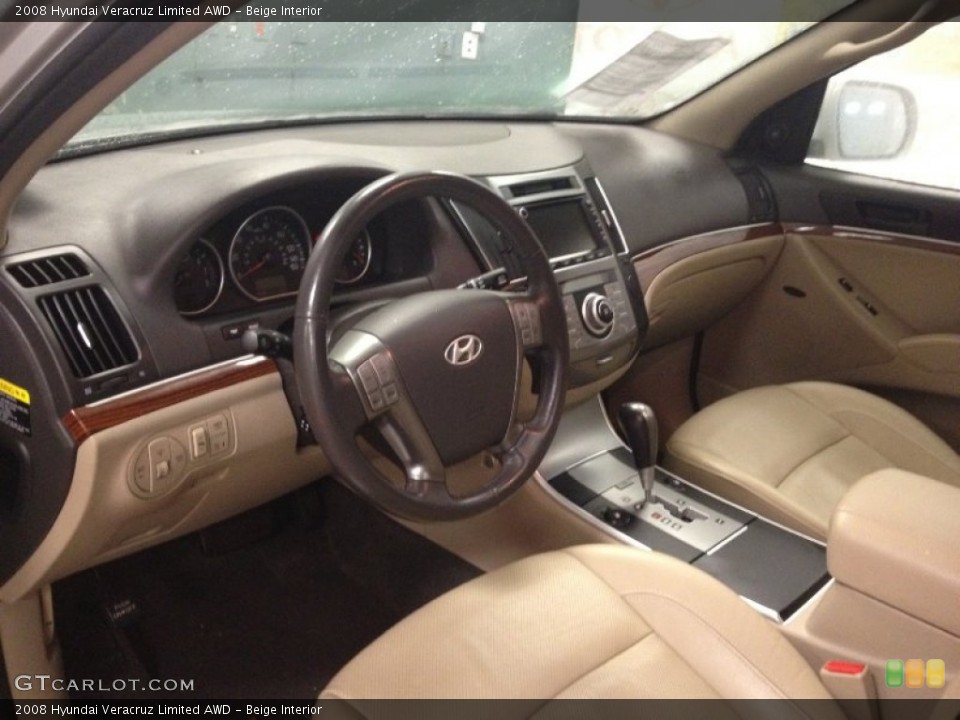 Beige 2008 Hyundai Veracruz Interiors