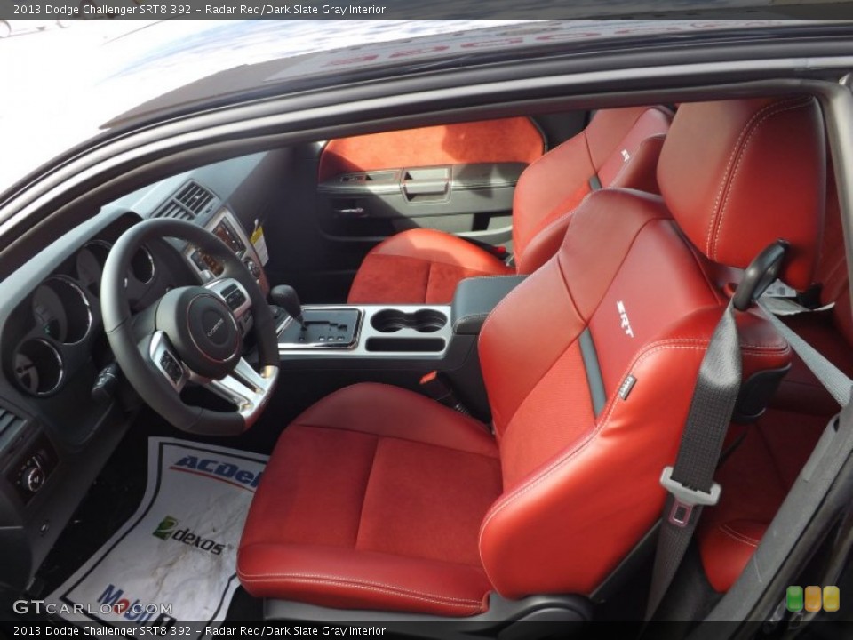 Radar Red/Dark Slate Gray Interior Front Seat for the 2013 Dodge Challenger SRT8 392 #73627549