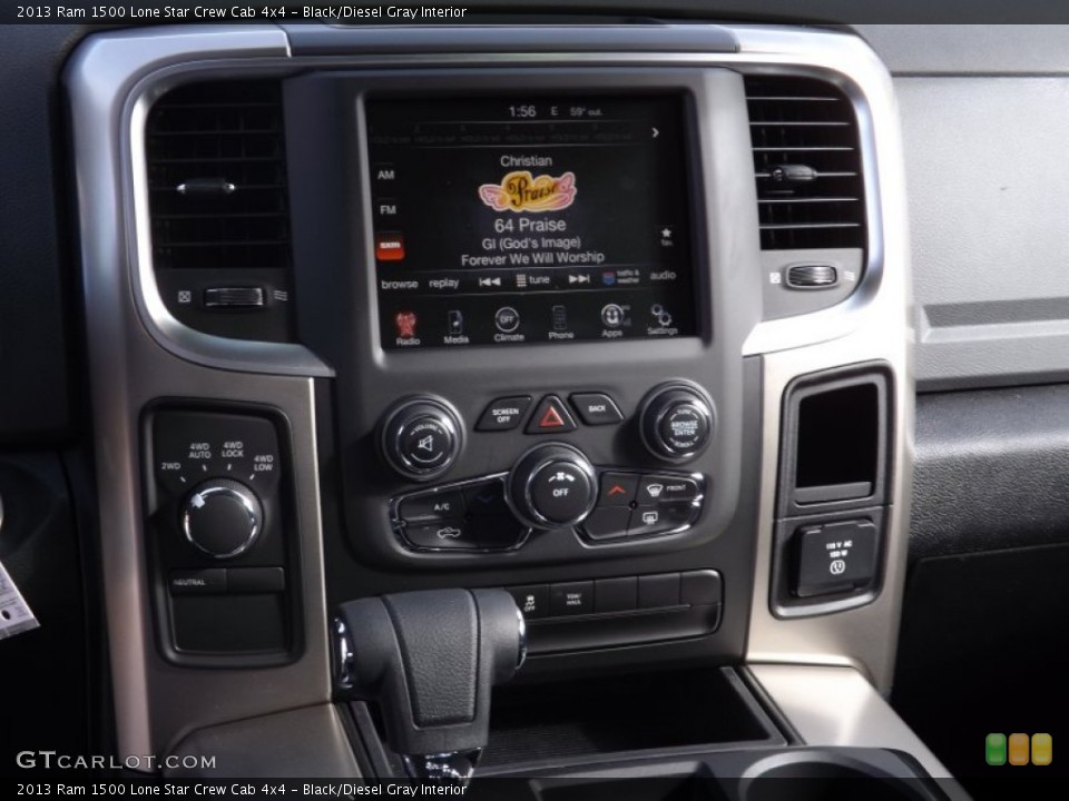 Black/Diesel Gray Interior Controls for the 2013 Ram 1500 Lone Star Crew Cab 4x4 #73628282