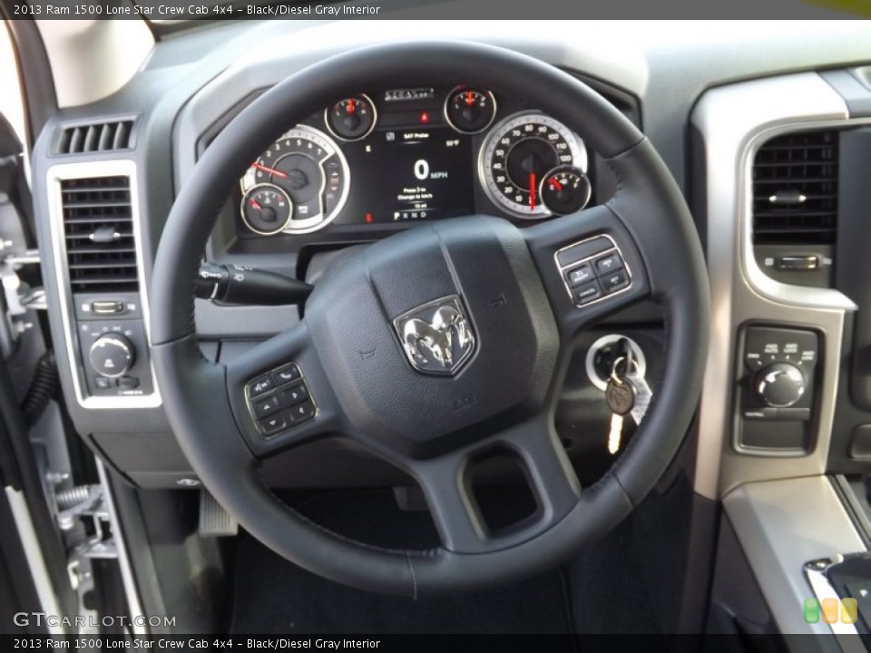 Black/Diesel Gray Interior Steering Wheel for the 2013 Ram 1500 Lone Star Crew Cab 4x4 #73628291