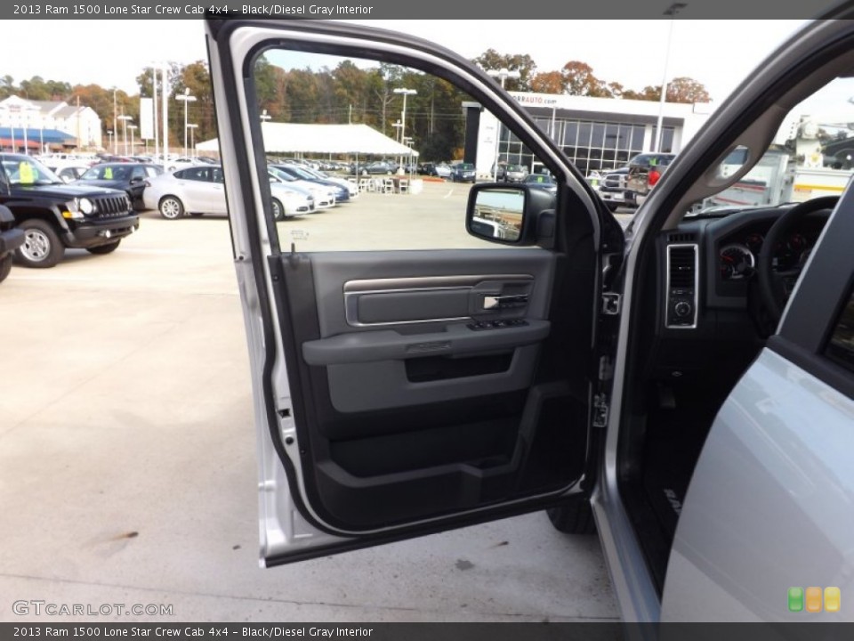 Black/Diesel Gray Interior Door Panel for the 2013 Ram 1500 Lone Star Crew Cab 4x4 #73628357