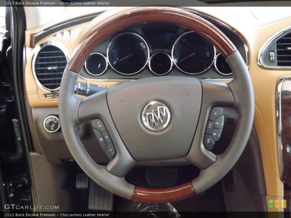 Choccachino Leather Interior Steering Wheel for the 2013 Buick Enclave Premium #73629457