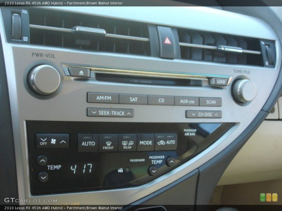 Parchment/Brown Walnut Interior Controls for the 2010 Lexus RX 450h AWD Hybrid #73630049