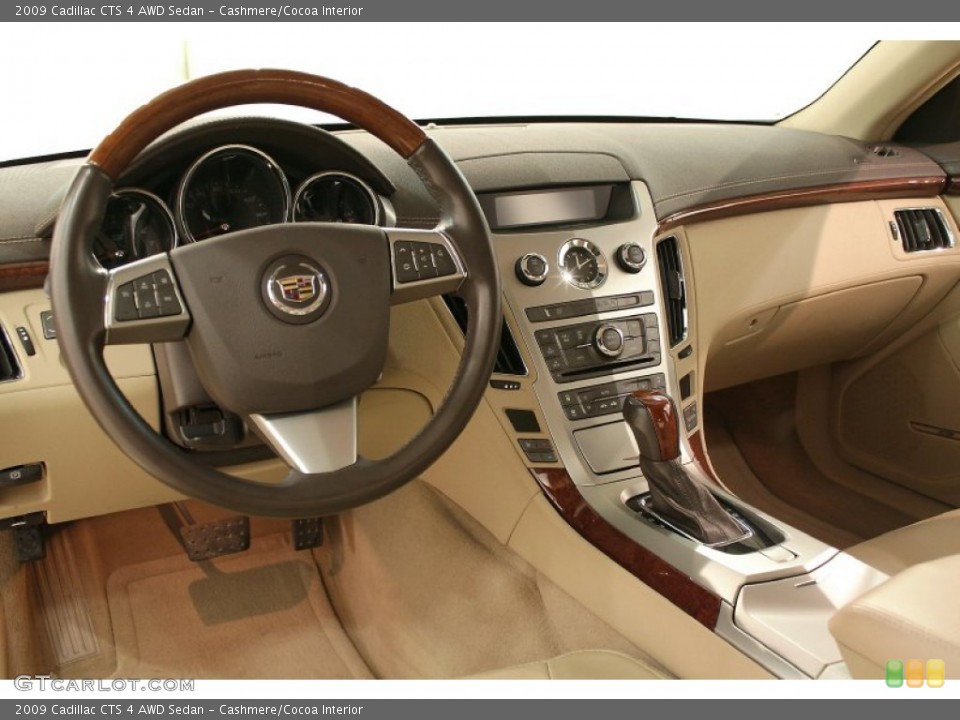 Cashmere/Cocoa Interior Dashboard for the 2009 Cadillac CTS 4 AWD Sedan #73630925