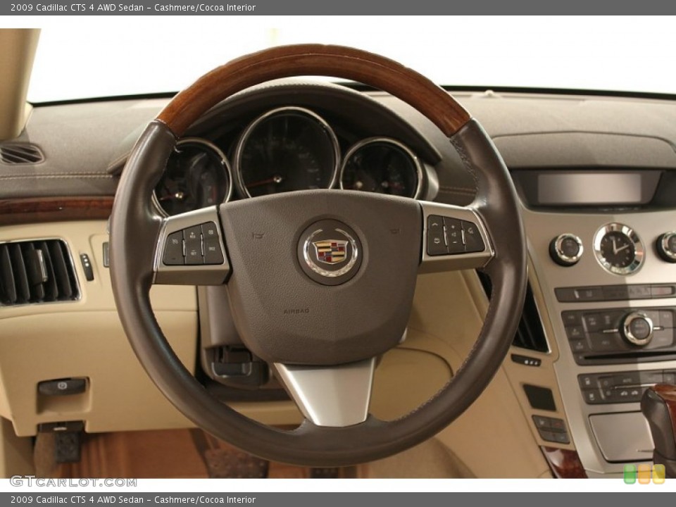 Cashmere/Cocoa Interior Steering Wheel for the 2009 Cadillac CTS 4 AWD Sedan #73630931