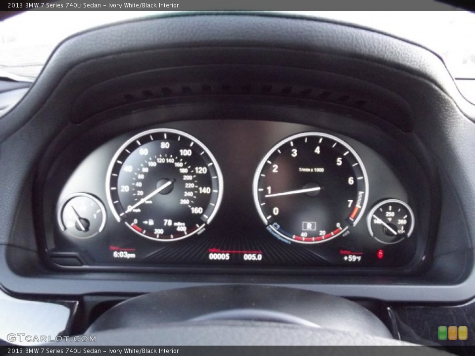 Ivory White/Black Interior Gauges for the 2013 BMW 7 Series 740Li Sedan #73631756