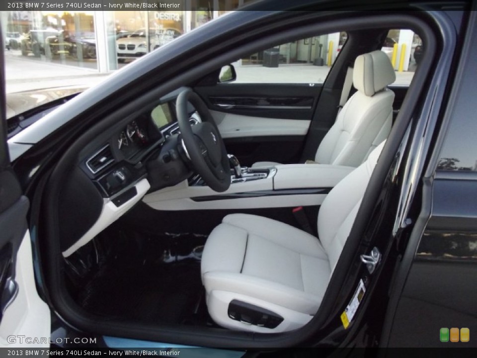 Ivory White/Black Interior Front Seat for the 2013 BMW 7 Series 740Li Sedan #73631768
