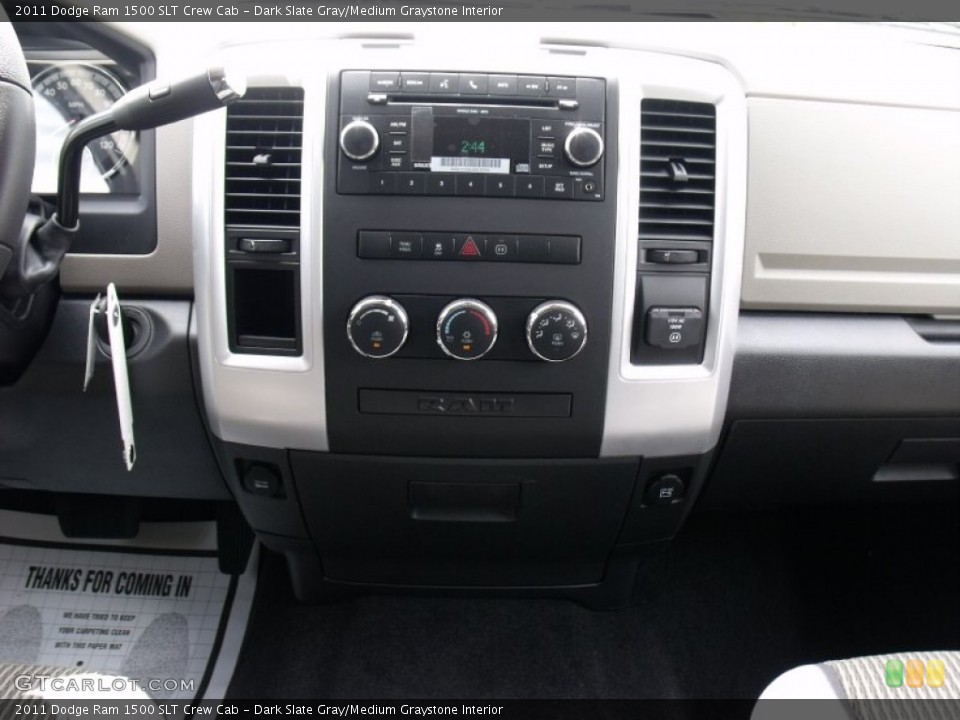 Dark Slate Gray/Medium Graystone Interior Controls for the 2011 Dodge Ram 1500 SLT Crew Cab #73640463