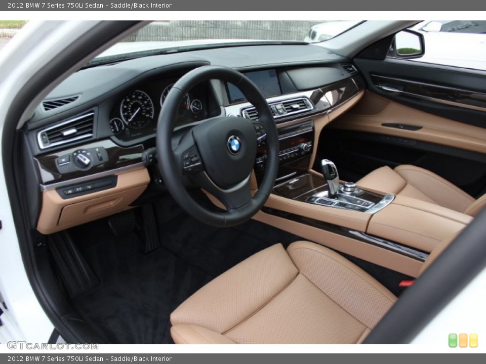 Saddle/Black Interior Prime Interior for the 2012 BMW 7 Series 750Li Sedan #73641372