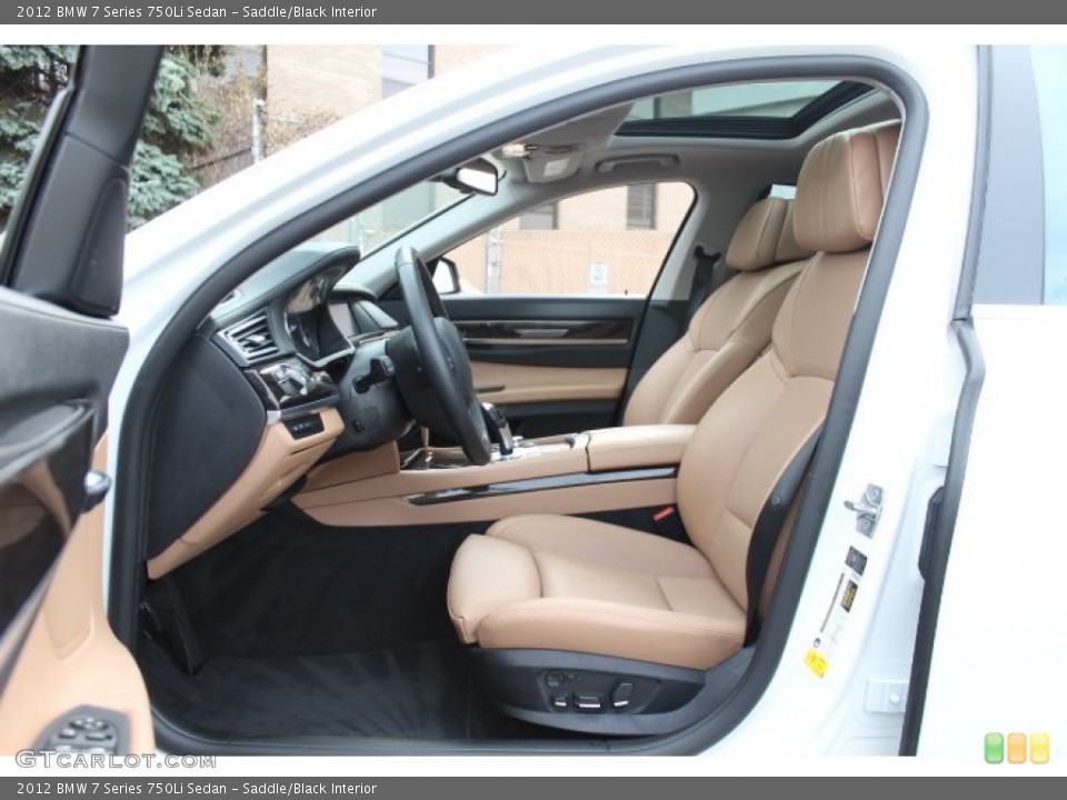 Saddle/Black Interior Front Seat for the 2012 BMW 7 Series 750Li Sedan #73641388