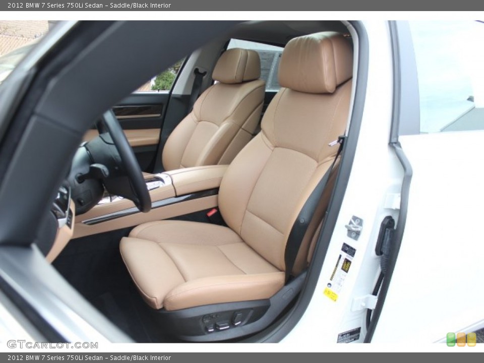 Saddle/Black Interior Front Seat for the 2012 BMW 7 Series 750Li Sedan #73641411