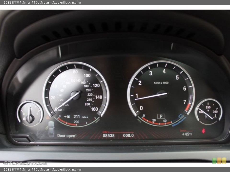 Saddle/Black Interior Gauges for the 2012 BMW 7 Series 750Li Sedan #73641555