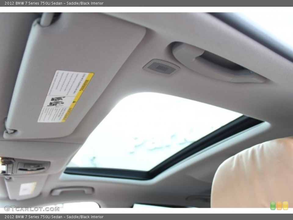 Saddle/Black Interior Sunroof for the 2012 BMW 7 Series 750Li Sedan #73641576